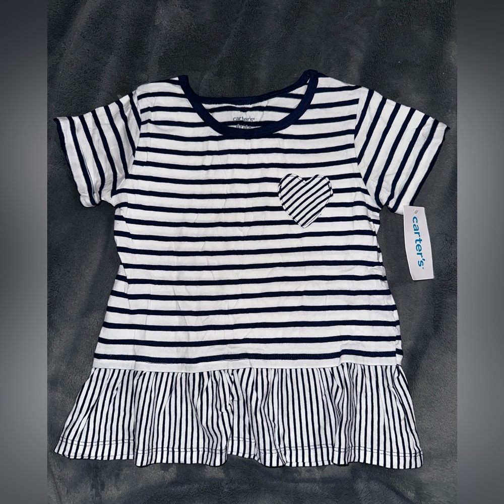 Carter’s blue and white striped short sleeve top